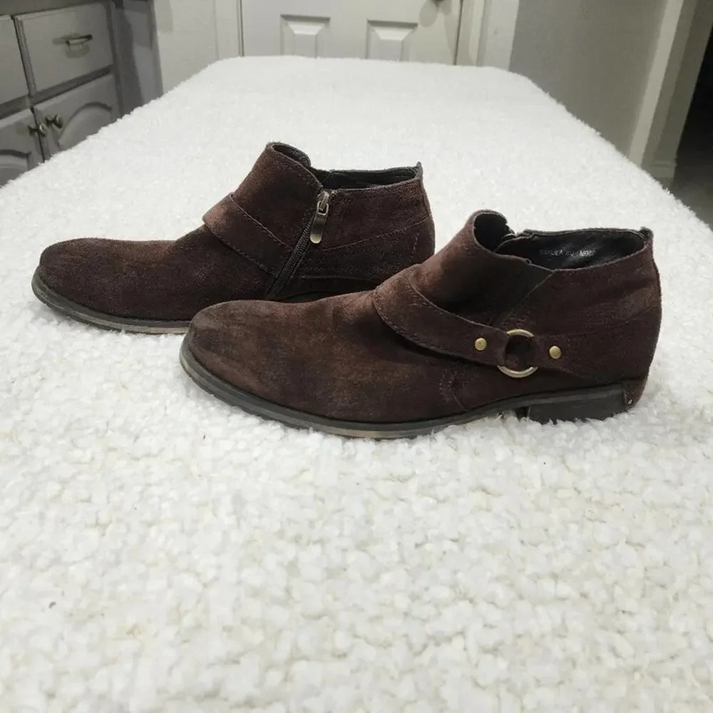 Donald J. PLINER Bakula chocolate brown suede leather boots size‎ 8